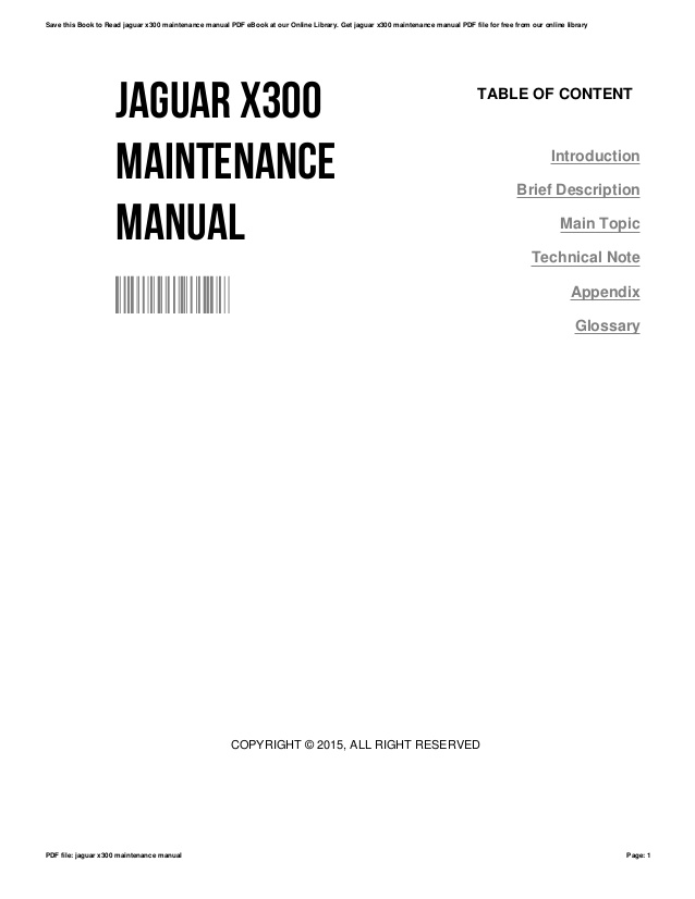 Jaguar X300 Service Manual
